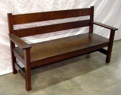 Early and Rare Uncatalogued Original Signed Gustav Stickley Settle.